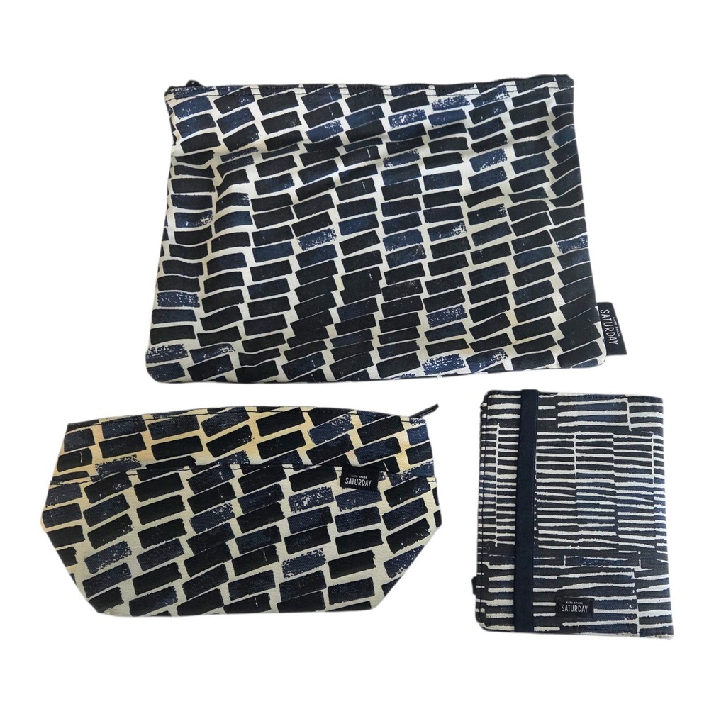 KATE SPADE Travel Cosmetic Makeup Toiletry Bag Wallet SATURDAY‎ 3 Piece Set